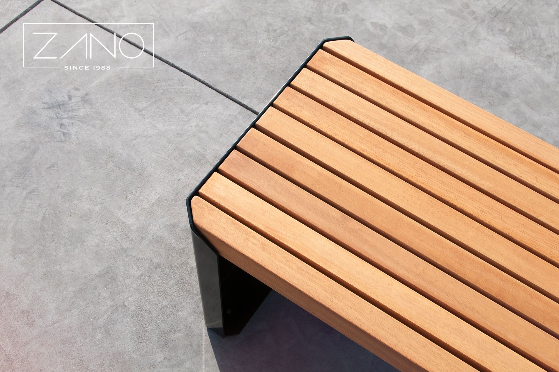 city bench with tauari wood
