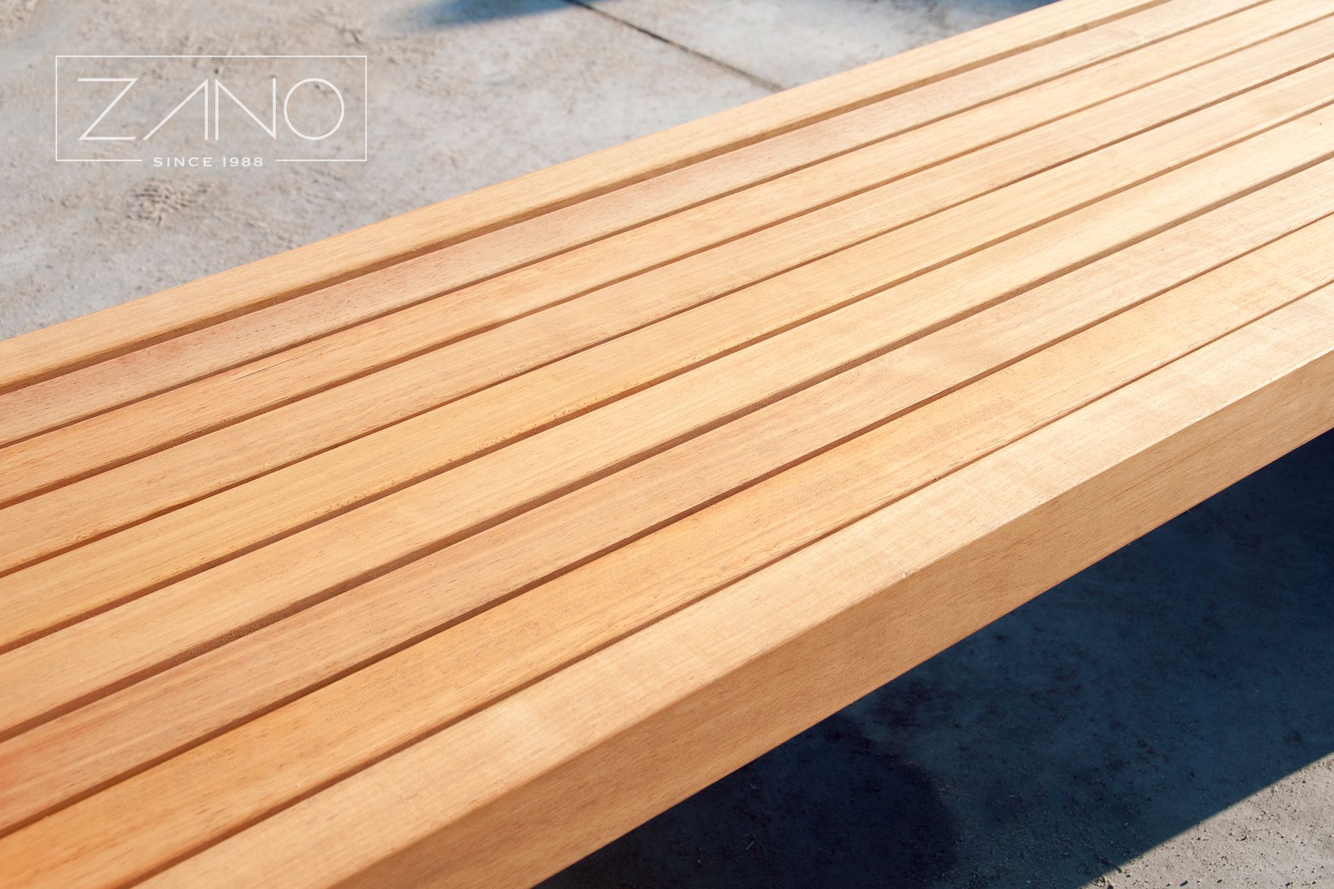 City bench with wood Tauari